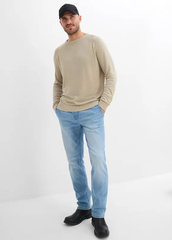 Tunn, finstickad tr&ouml;ja av linnemix, bonprix