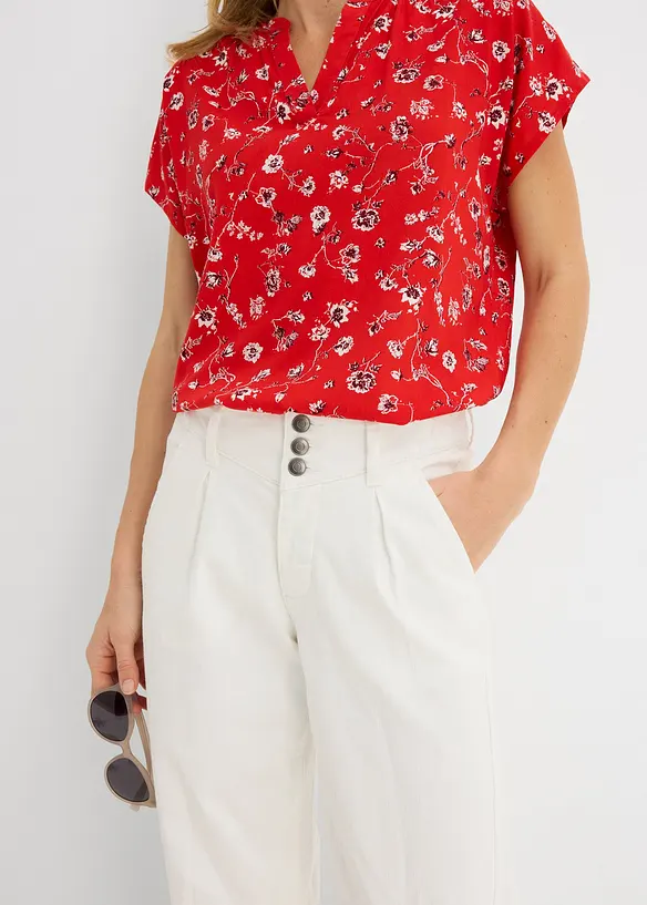 Wide Leg Jeans High Waist, med bekv&auml;m midja, bonprix