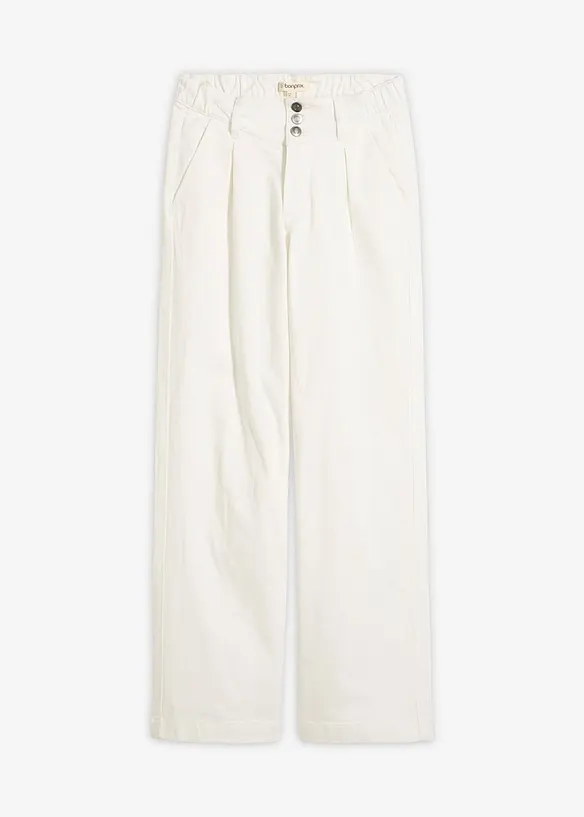 Wide Leg Jeans High Waist, med bekv&auml;m midja, bonprix