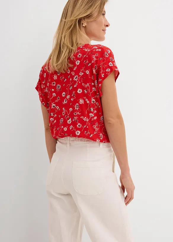 Wide Leg Jeans High Waist, med bekv&auml;m midja, bonprix