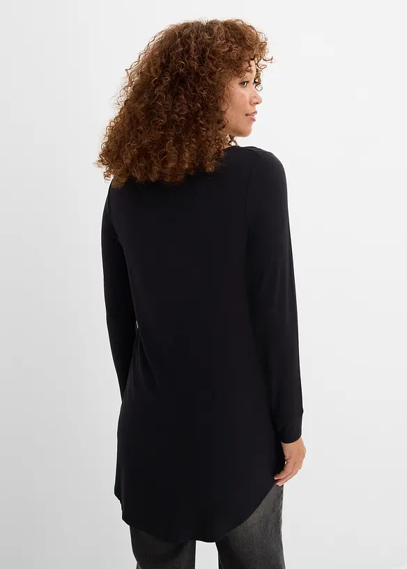 L&aring;ng topp av viskos, l&aring;ng&auml;rmad, bonprix