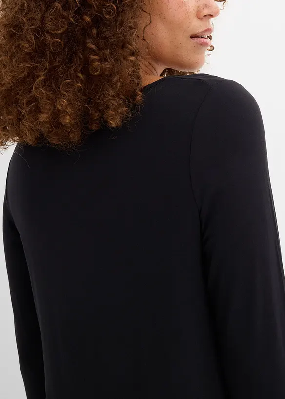 L&aring;ng topp av viskos, l&aring;ng&auml;rmad, bonprix