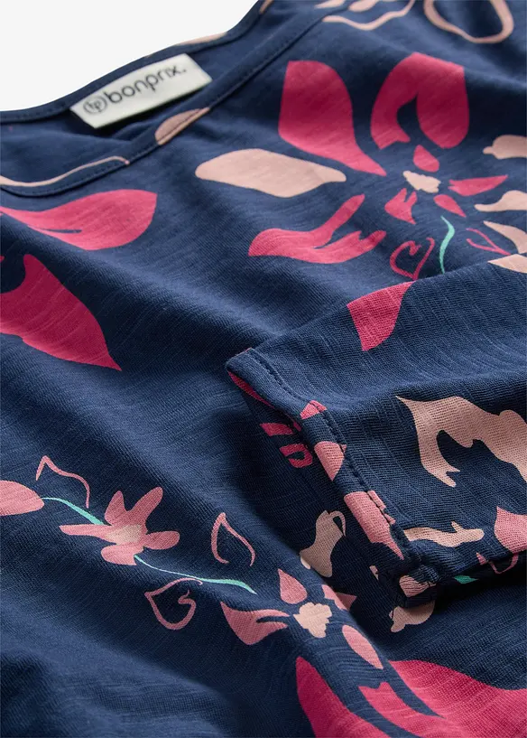 L&aring;ng&auml;rmad topp med blomm&ouml;nster, bonprix