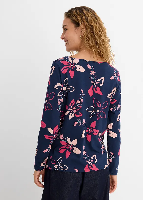 L&aring;ng&auml;rmad topp med blomm&ouml;nster, bonprix