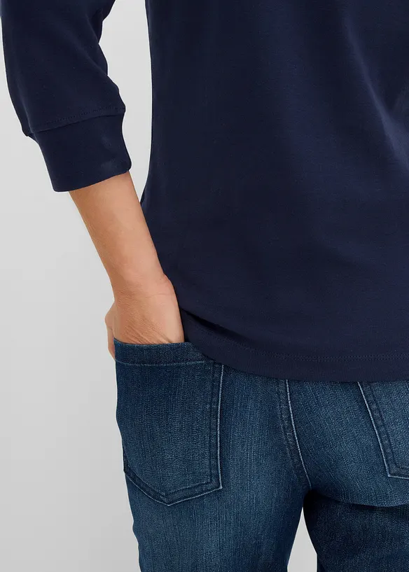 L&aring;ng&auml;rmad topp i ren ekologisk bomull, bonprix