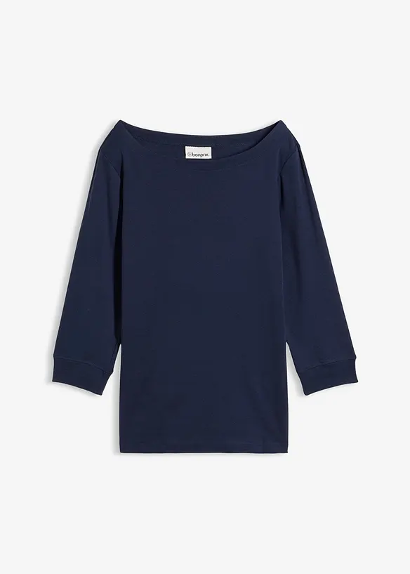 L&aring;ng&auml;rmad topp i ren ekologisk bomull, bonprix