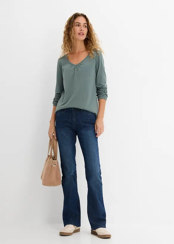 L&aring;ng&auml;rmad bomullstopp med res&aring;r, bonprix