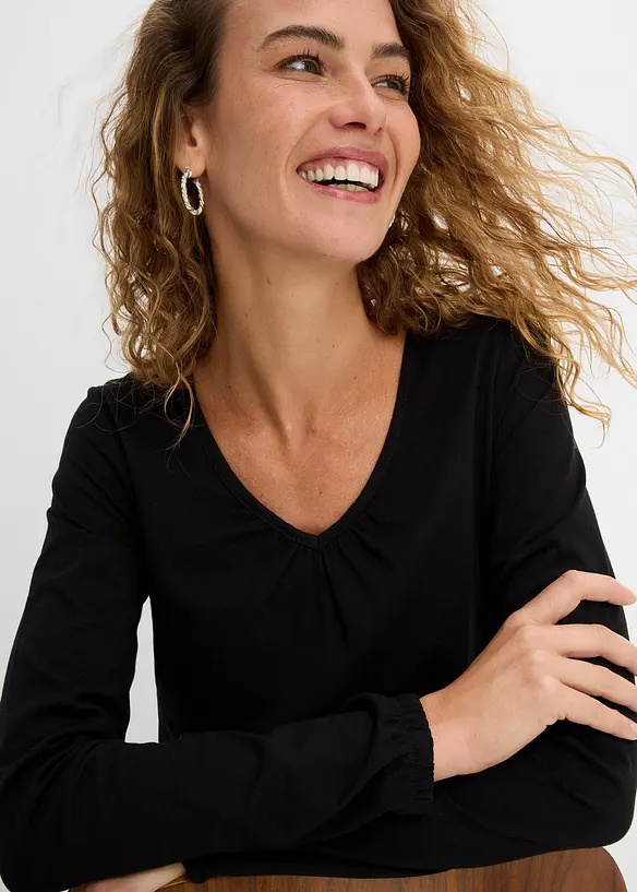 L&aring;ng&auml;rmad bomullstopp med res&aring;r, bonprix