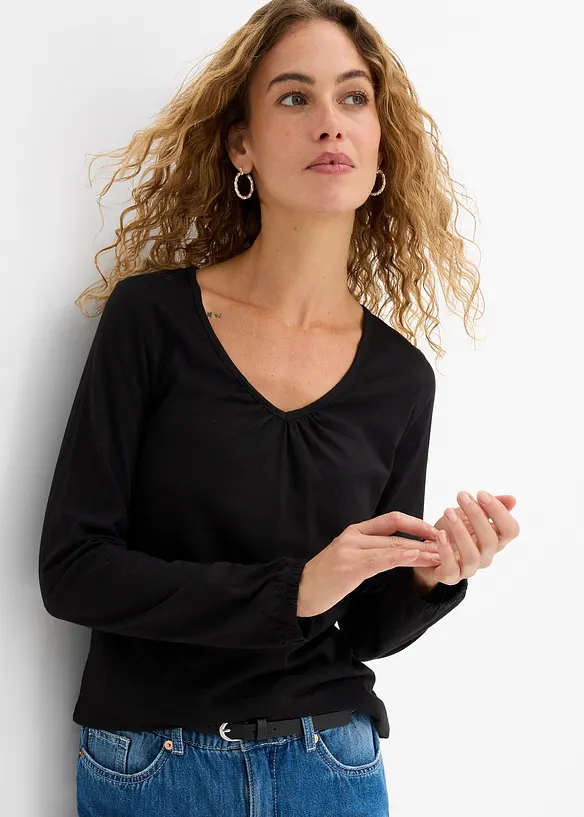 L&aring;ng&auml;rmad bomullstopp med res&aring;r, bonprix