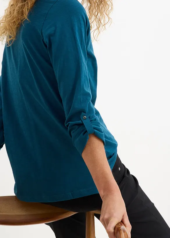 L&aring;ng&auml;rmad bomullstopp med knappsl&aring;, bonprix