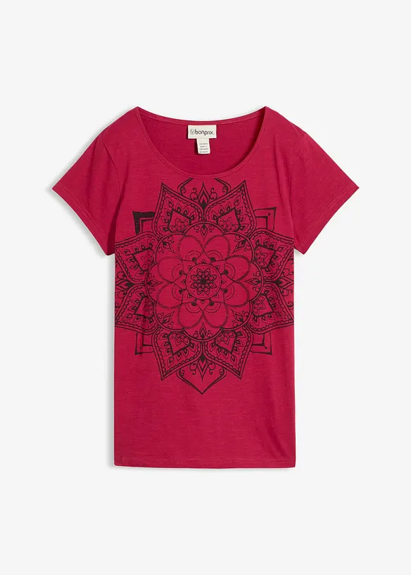 Topp i flamgarn, kort&auml;rmad, bonprix