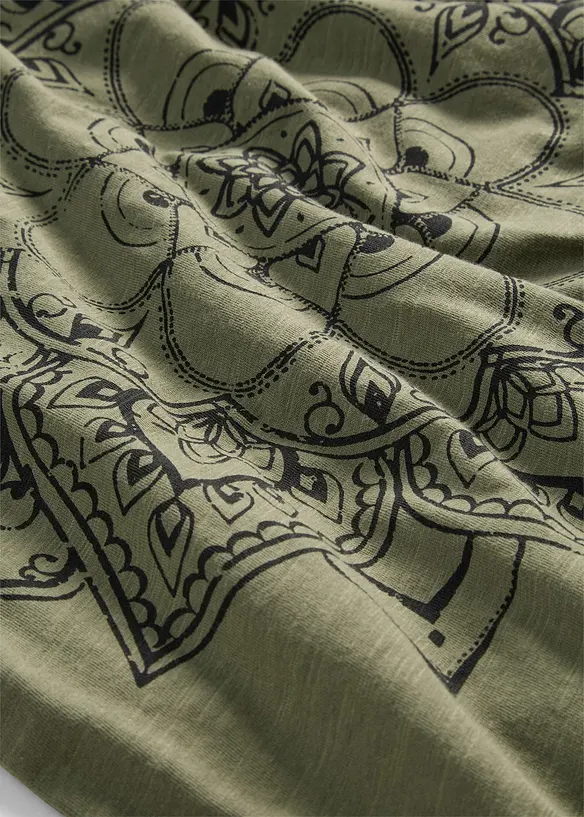 Topp i flamgarn, kort&auml;rmad, bonprix