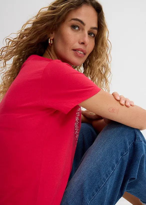 Topp i ekologisk bomull med hj&auml;rtmotiv, bonprix