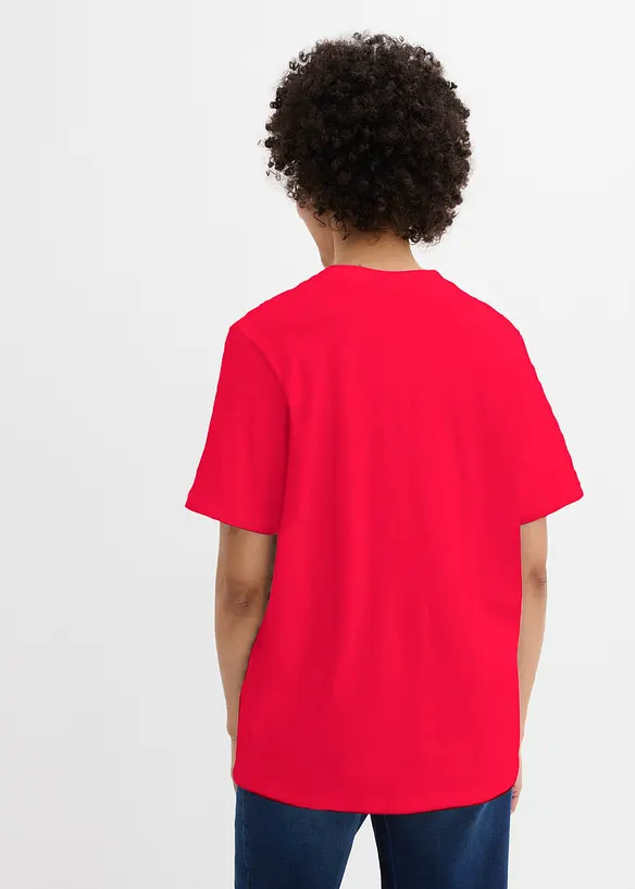 Vid l&aring;ng topp med V-ringning (5-pack), kort&auml;rmad, bonprix