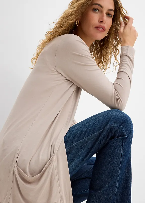 Stretchcardigan i mjuk viskosmix, bonprix