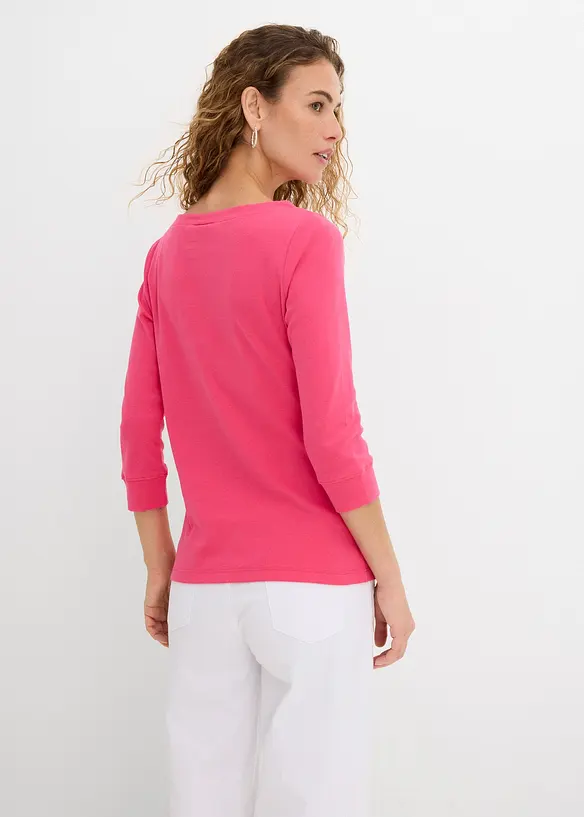 L&aring;ng&auml;rmad topp i ren ekologisk bomull, bonprix