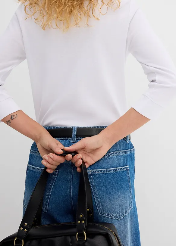 L&aring;ng&auml;rmad topp i ren ekologisk bomull, bonprix