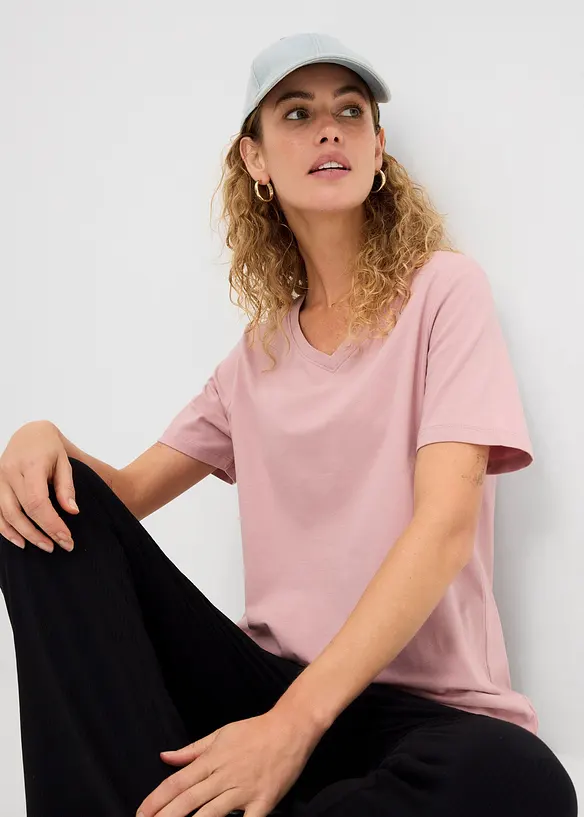 L&aring;ng topp med V-ringning (2-pack), bonprix