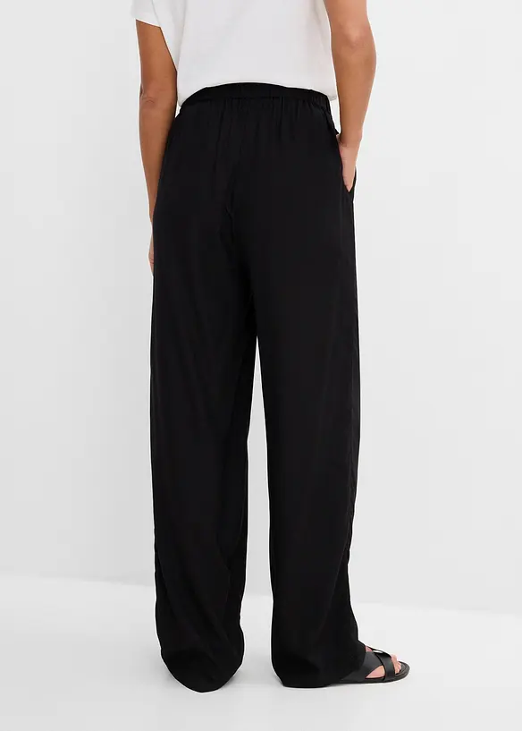 Dra p&aring;-byxa av viskos med bekv&auml;m midja, bonprix