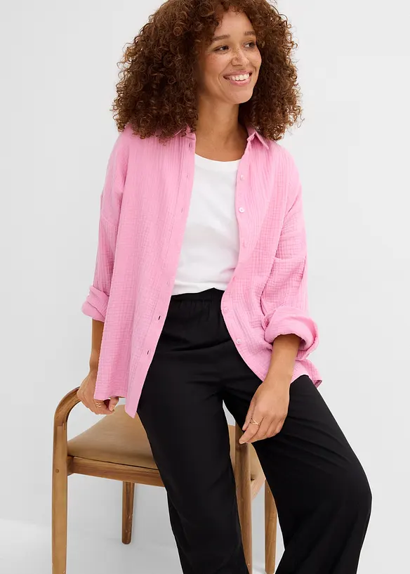 Dra p&aring;-byxa av viskos med bekv&auml;m midja, bonprix