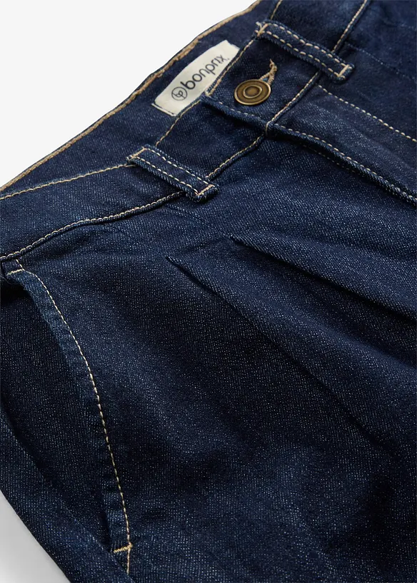 Wide Leg Jeans High Waist, med bekv&auml;m midja, bonprix