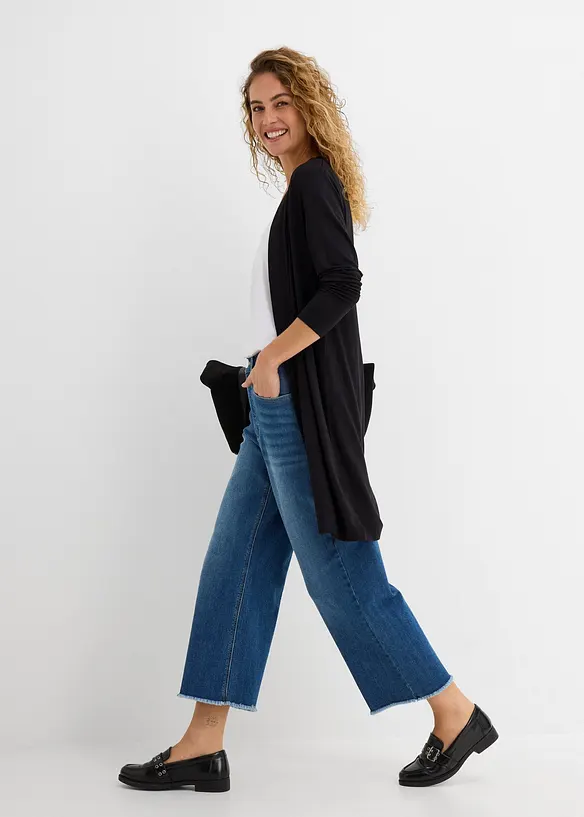 Tunn l&aring;ng cardigan i mjuk viskos, bonprix