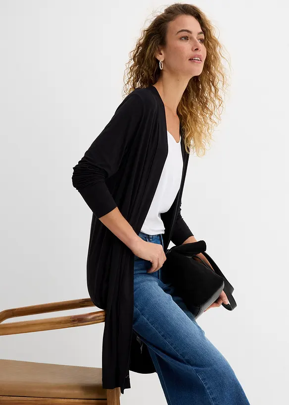 Tunn l&aring;ng cardigan i mjuk viskos, bonprix