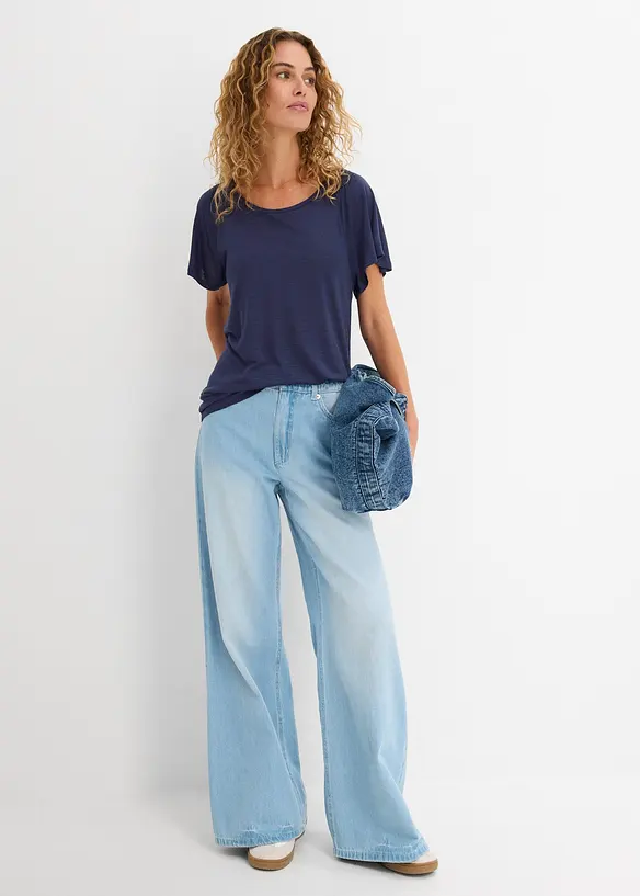 Topp i flamgarn med ving&auml;rmar, bonprix