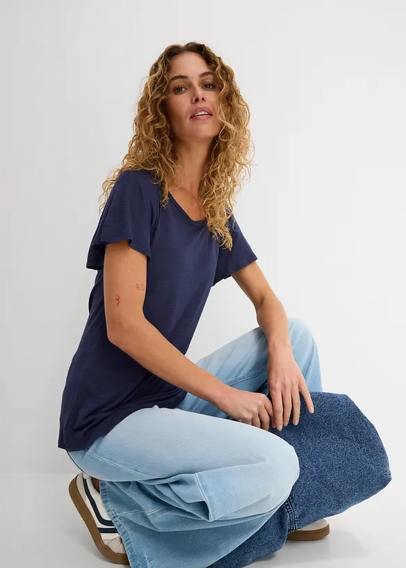 Topp i flamgarn med ving&auml;rmar, bonprix