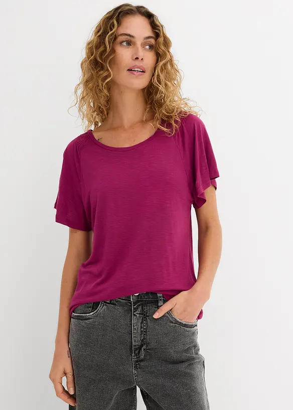 Topp i flamgarn med ving&auml;rmar, bonprix