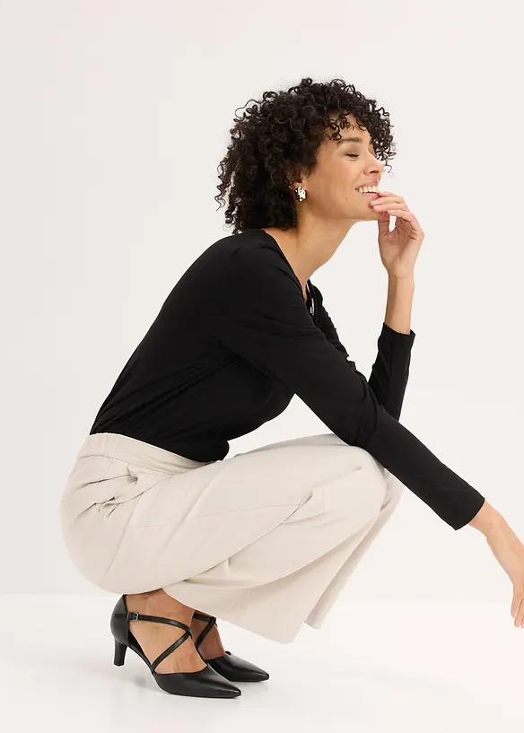 L&aring;ng&auml;rmad topp med &ouml;ljetter, bonprix