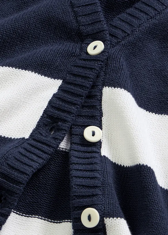 Randig bomullscardigan, bonprix