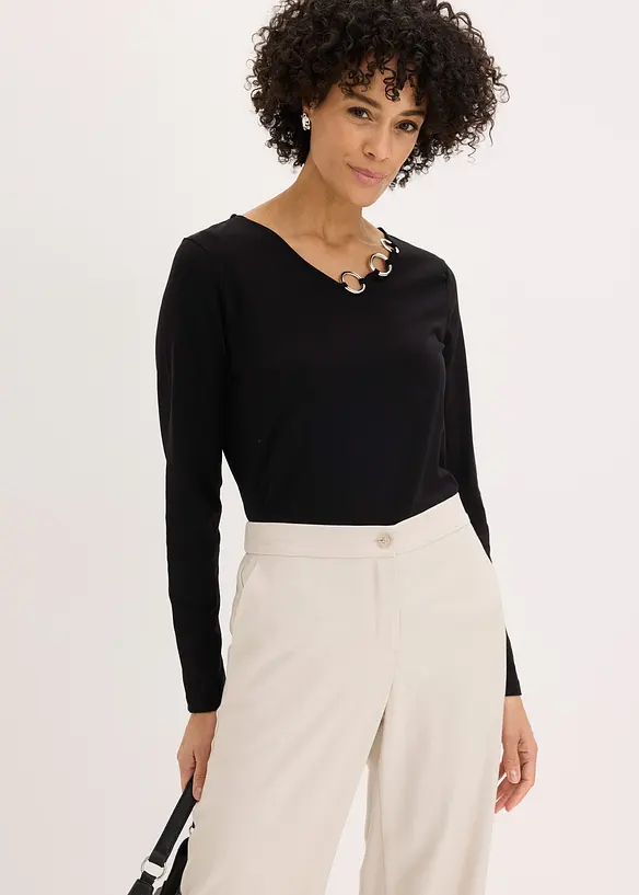 L&aring;ng&auml;rmad topp med &ouml;ljetter, bonprix