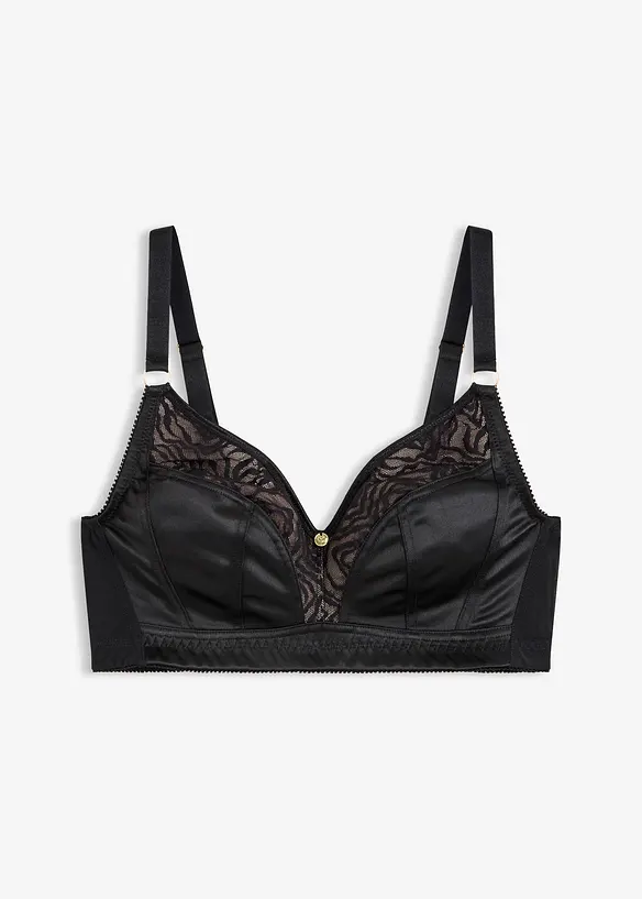 Bralette utan bygel, med skir spets, bonprix