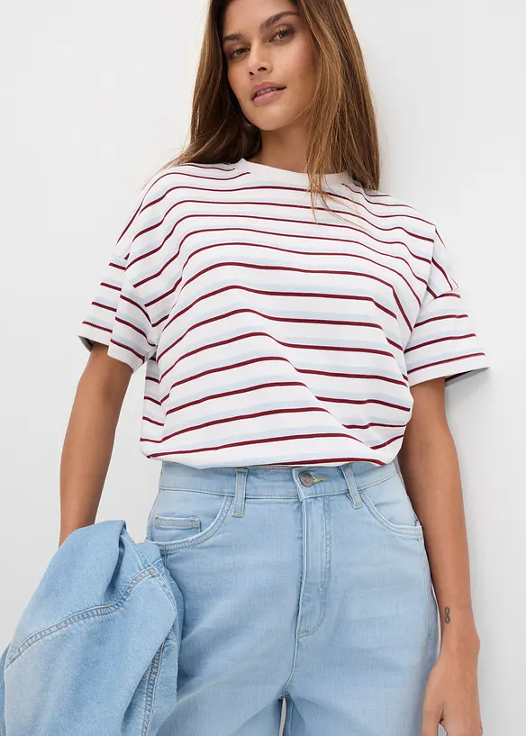 Barreljeans, High Waist, ekologisk bomull, bonprix