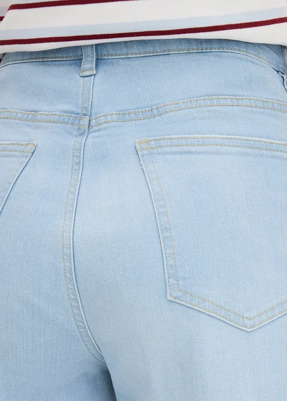 Barreljeans, High Waist, ekologisk bomull, bonprix