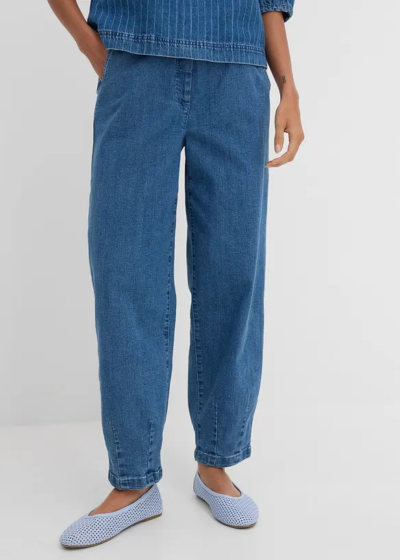 Mom Jeans High Waist, med bekv&auml;m midja, bonprix