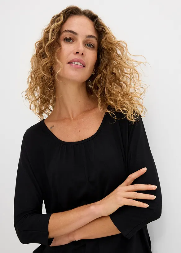 Oversizetopp i materialmix, bonprix