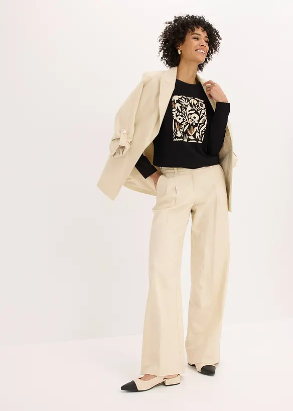 L&aring;ng&auml;rmad topp med ekologisk bomull, bonprix