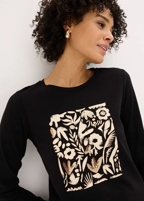 L&aring;ng&auml;rmad topp med ekologisk bomull, bonprix