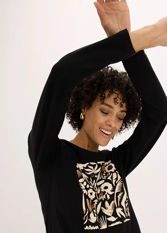 L&aring;ng&auml;rmad topp med ekologisk bomull, bonprix