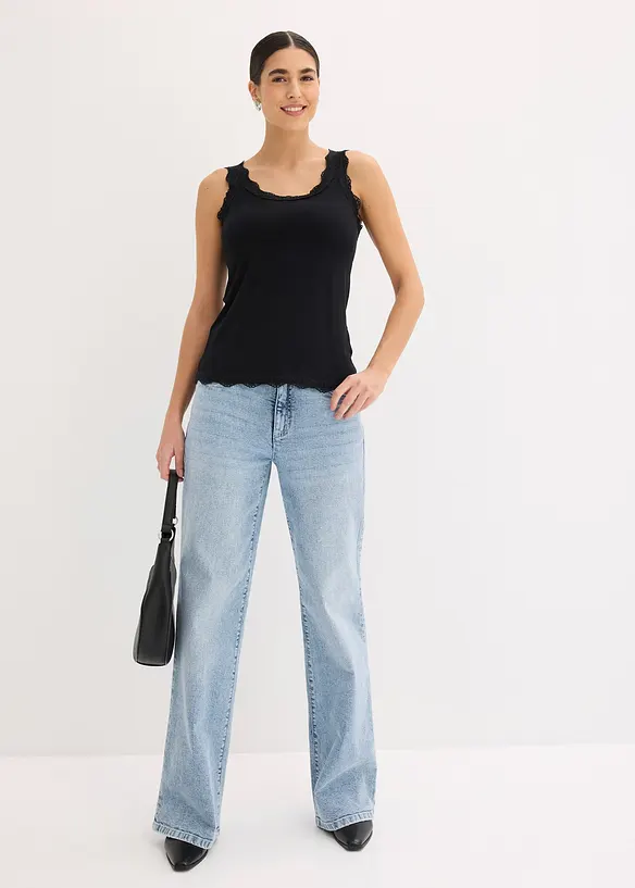 Linne med spets (2-pack), bonprix