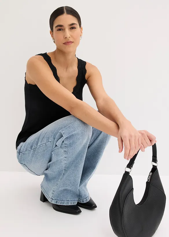 Linne med spets (2-pack), bonprix