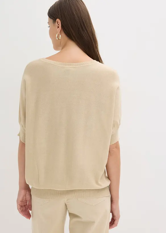 Finstickad tr&ouml;ja av bomullsmix, bonprix