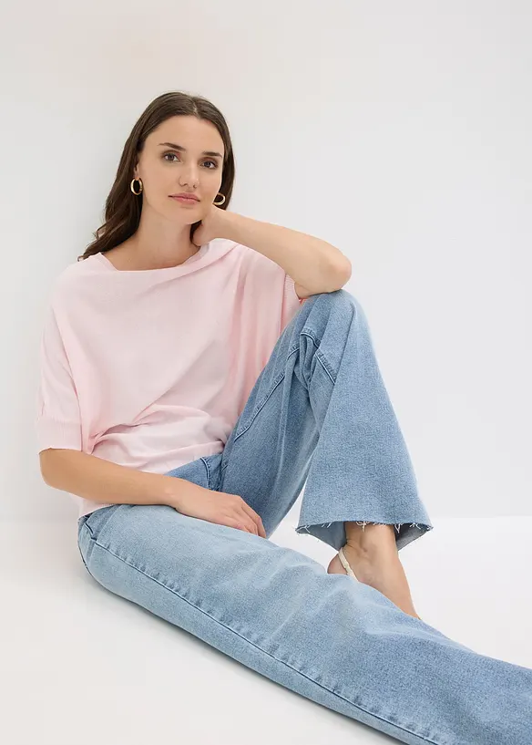 Finstickad tr&ouml;ja av bomullsmix, bonprix