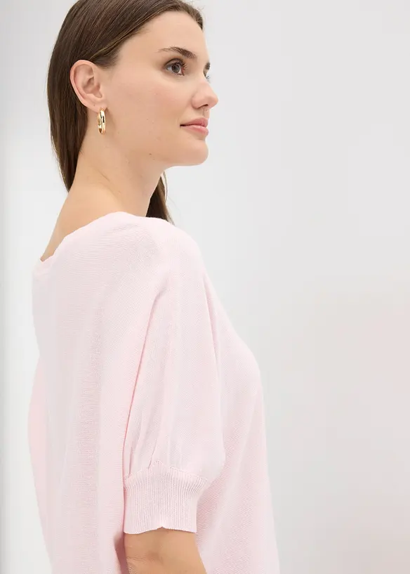 Finstickad tr&ouml;ja av bomullsmix, bonprix