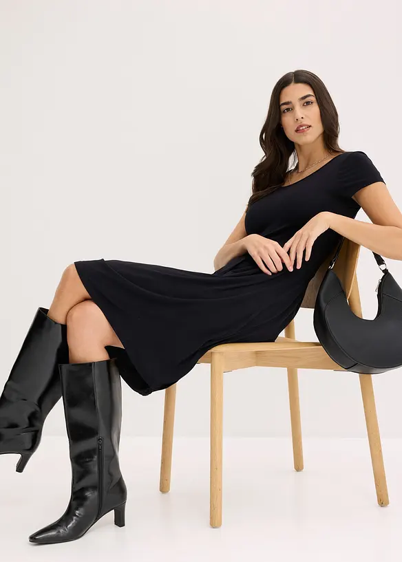 Jerseykl&auml;nning i viskosmix, bonprix