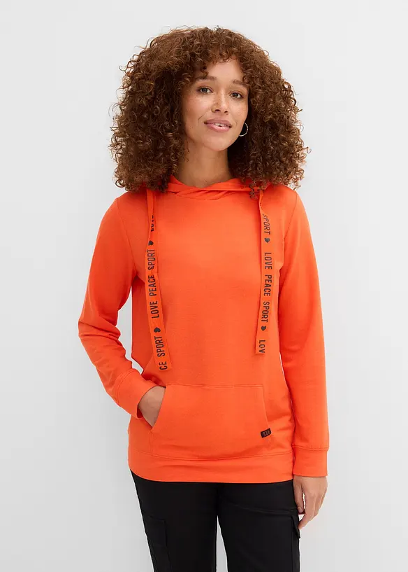 Sweatshirt med huva i mjuk viskosmix, bonprix