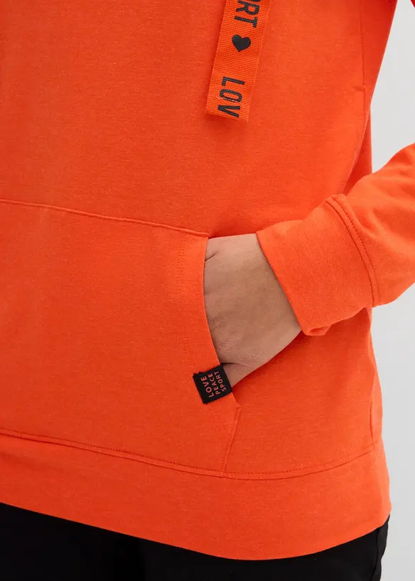 Sweatshirt med huva i mjuk viskosmix, bonprix