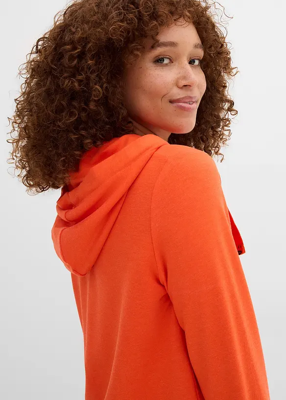 Sweatshirt med huva i mjuk viskosmix, bonprix